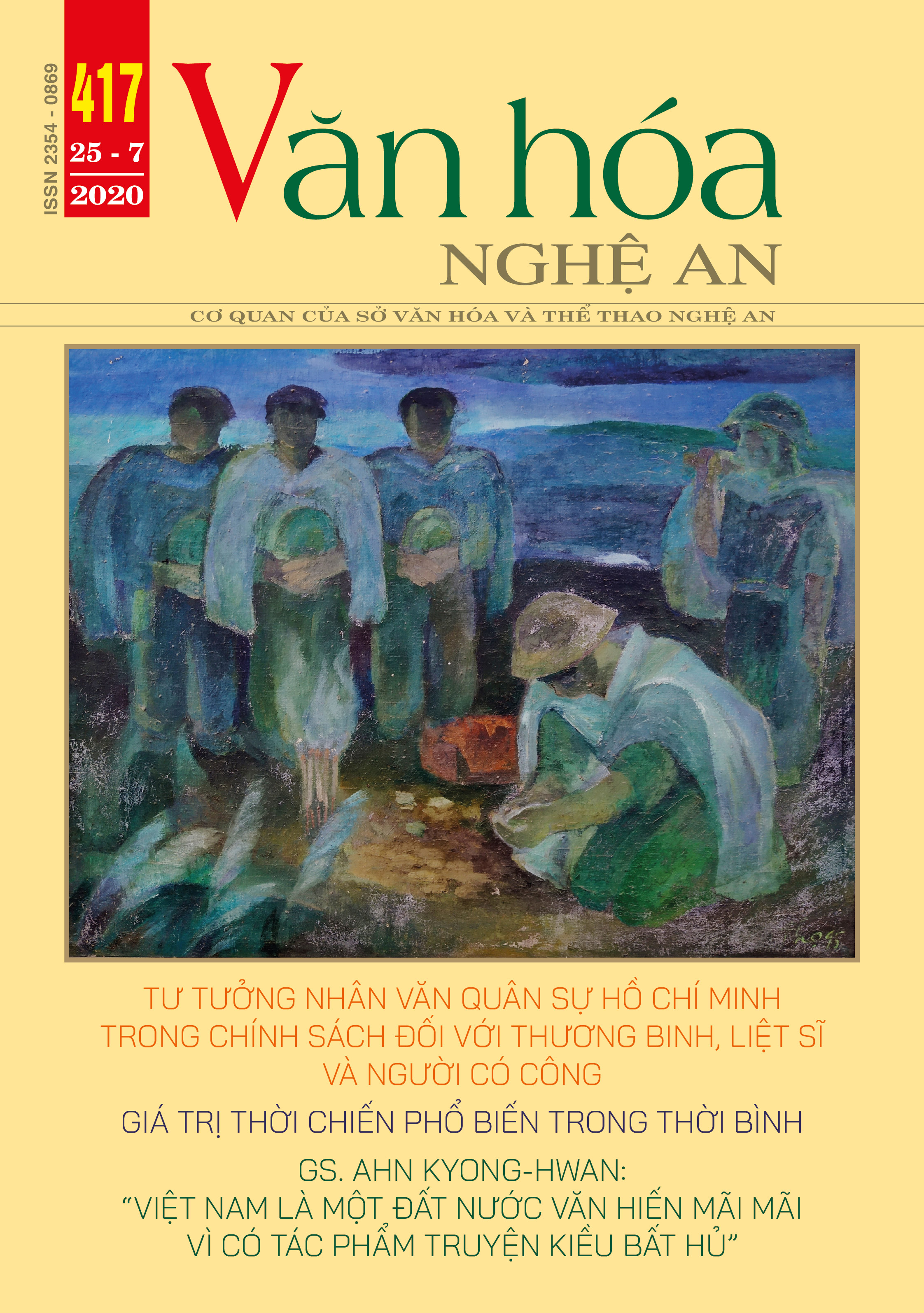 TẠP CHÍ VĂN HÓA NGHỆ AN -  MỤC LỤC SỐ 417 NĂM 2020